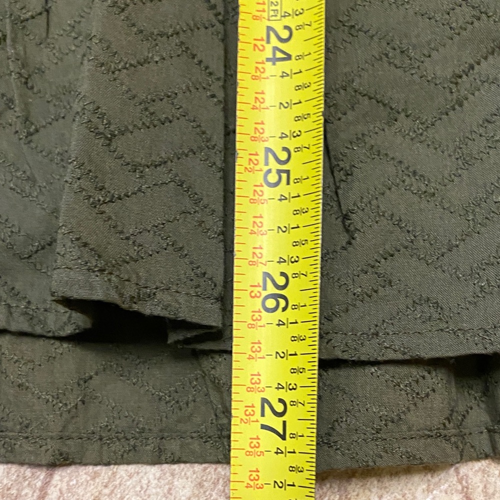 Venezia Olive A-Line Ruffled Skirt with Embellishments Size 14 Collegiate Office - Picture 3 of 11